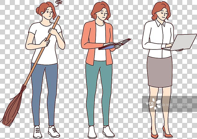 女性社会进化的转变图片素材