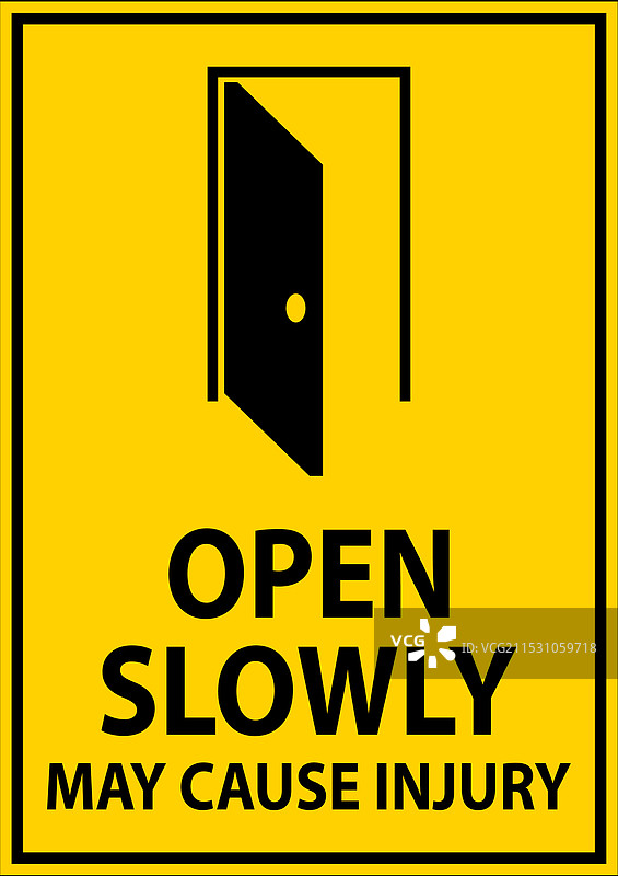 小心标志：慢慢打开，可能会导致受伤图片素材