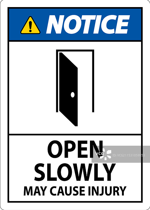 注意标志：慢慢开启，可能会导致受伤图片素材