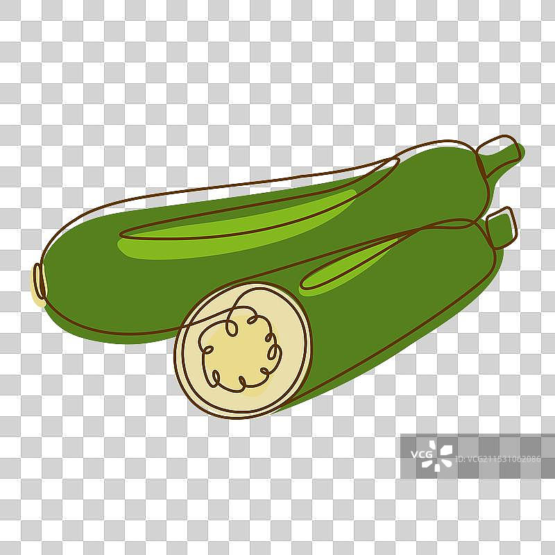 健康绿色食材：西葫芦和黄瓜图片素材