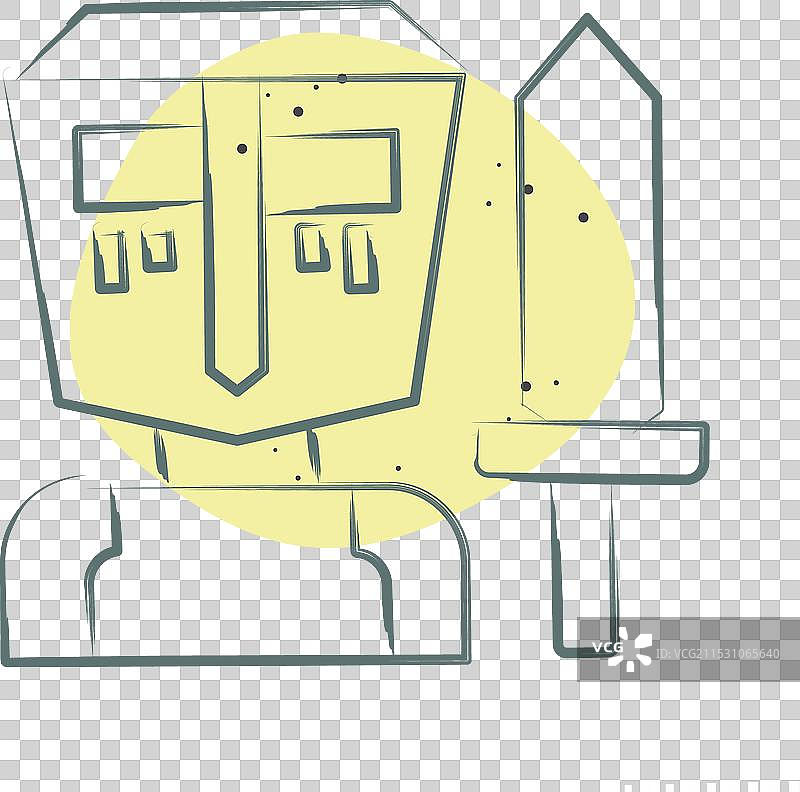 与中世纪符号相关的剑图标彩色斑点图片素材