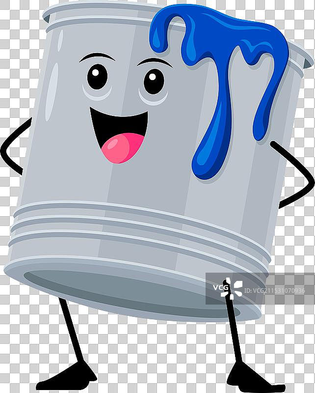 搞笑的卡通油漆桶DIY修理角色图片素材