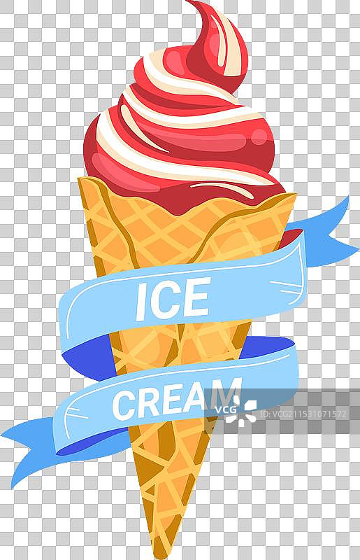 五彩缤纷的扭曲软冰淇淋甜筒图片素材