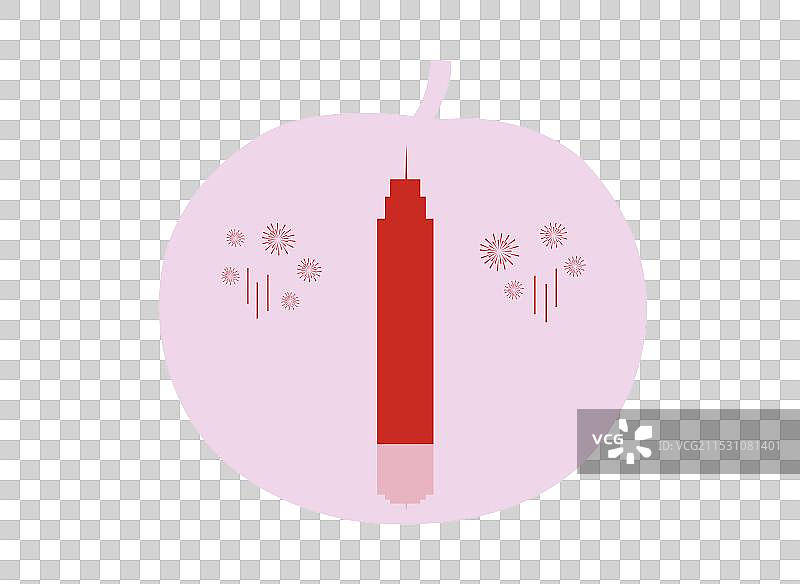 哈尔滨特产冻梨与哈尔滨科技创新创业大厦一带一路丝绸之路亚冬会旅游高端创意剪纸插画元素图片素材