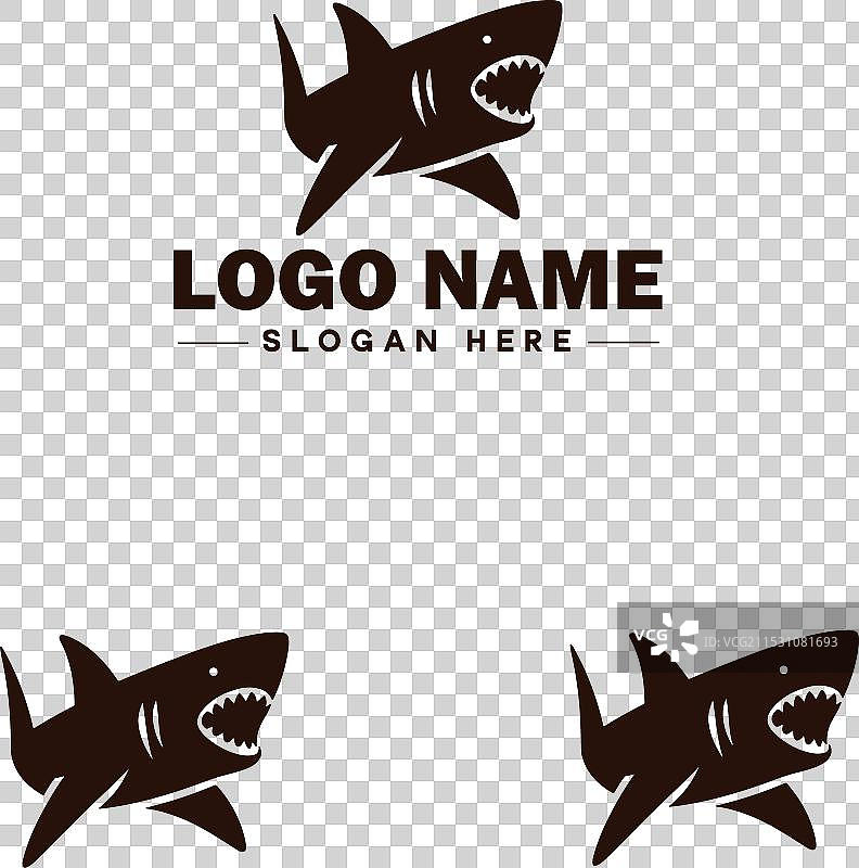 鲨鱼标志艺术图标，适用于公司品牌图片素材
