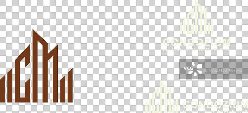 红色抽象首字母CM标志图片素材