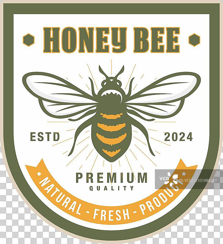 蜜蜂徽章标志设计图片素材