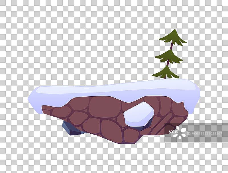 雪-covered漂浮岛图片素材