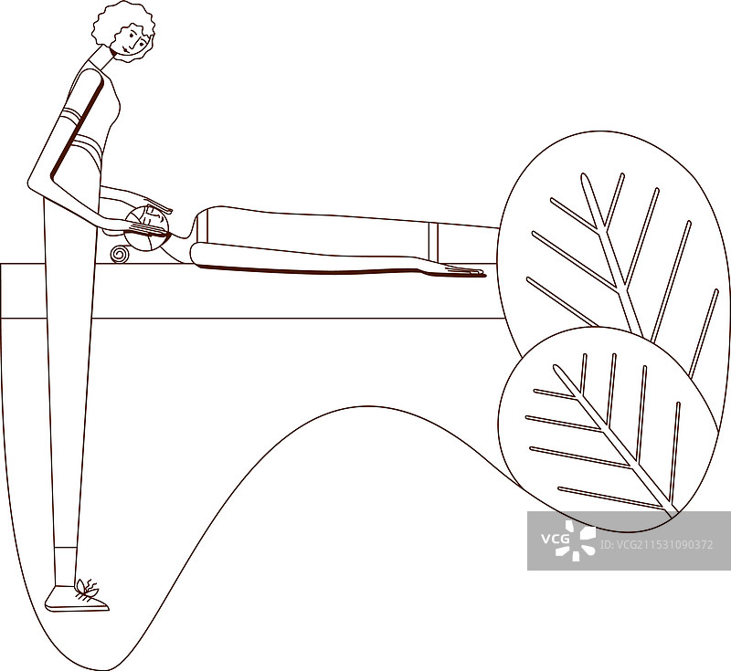 放松按摩水疗轮廓图绘制图片素材