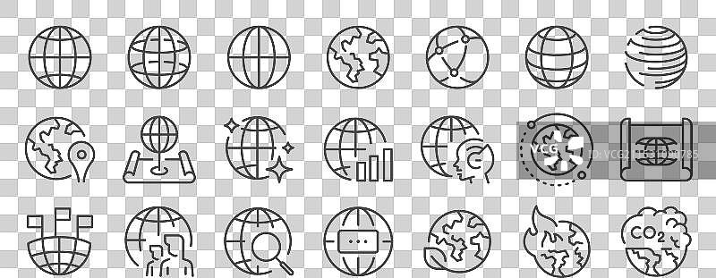 地球仪图标集图片素材
