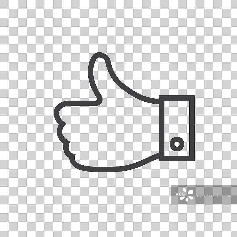 竖起大拇指的好产品线图标概念图片素材