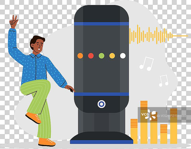 互动智能音箱或语音助手图片素材