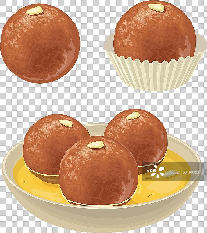 印度传统美食：古拉布贾蒙的颜色图片素材