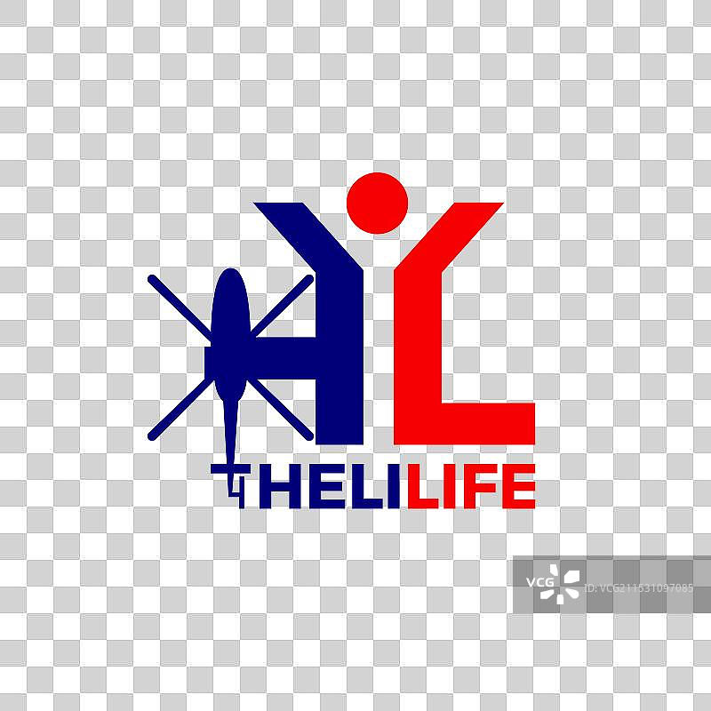 字母H直升机飞行员字母L生活标志图片素材