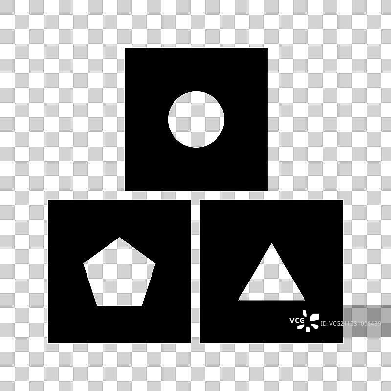 孩子们在玩积木或立方体，设计图案孤立于背景上图片素材