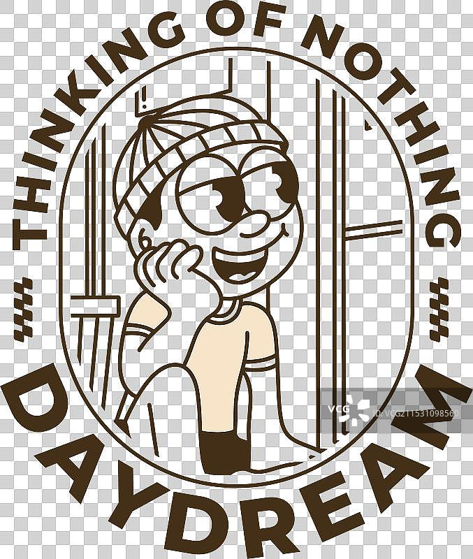 白日梦，男孩穿着一件……图片素材