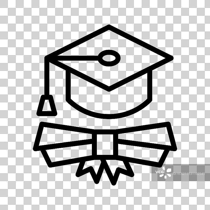 显示学位的学位帽概念图标图片素材