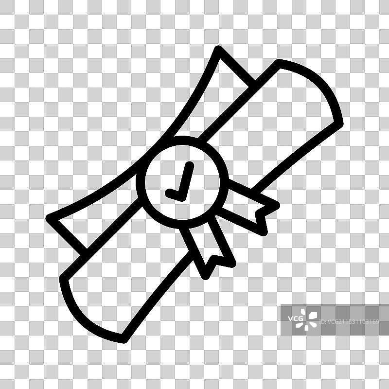 检查这个精心设计的学位图标简单易懂图片素材