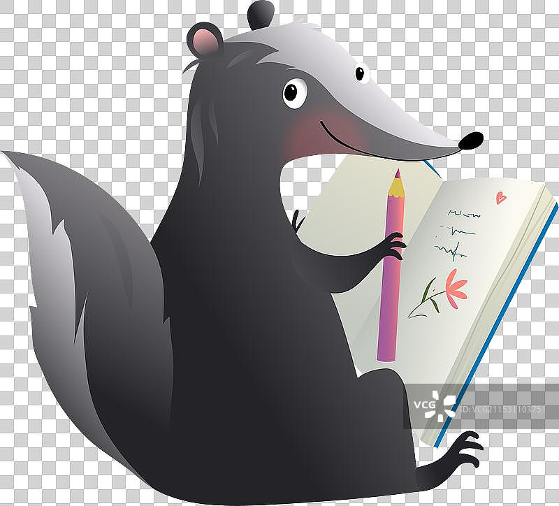 可爱的孩子们在画动物或写日记图片素材