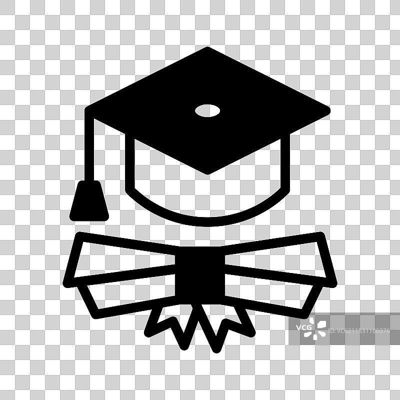 显示学位的学位帽概念图标图片素材