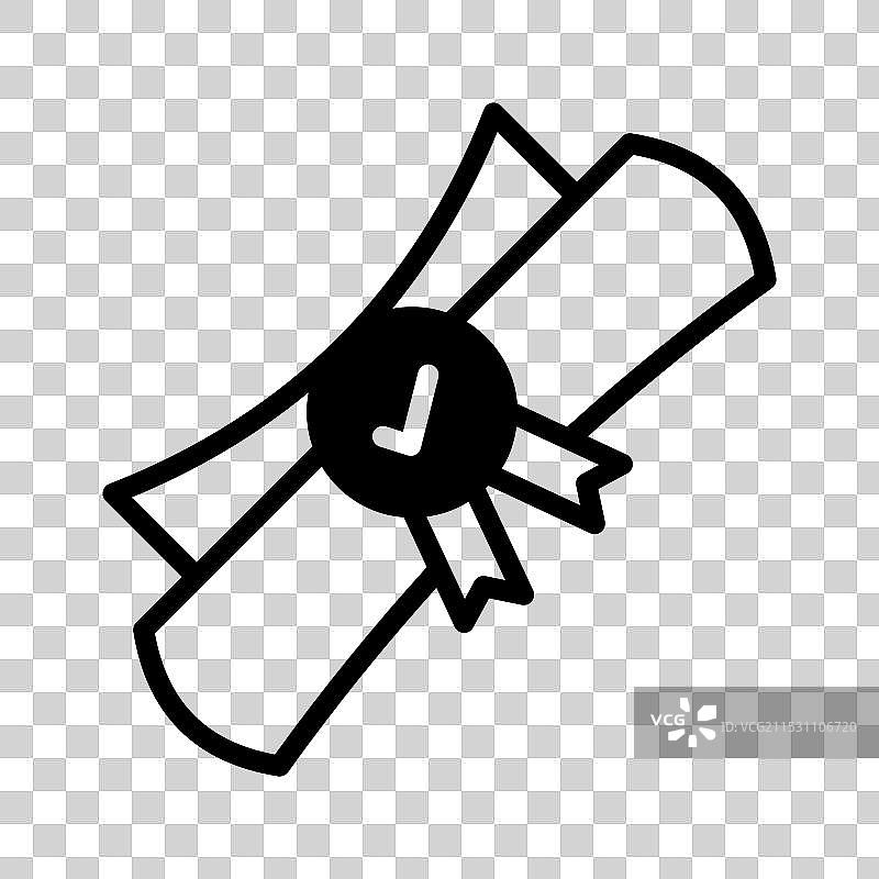 检查这个精心设计的学位图标简单易懂图片素材