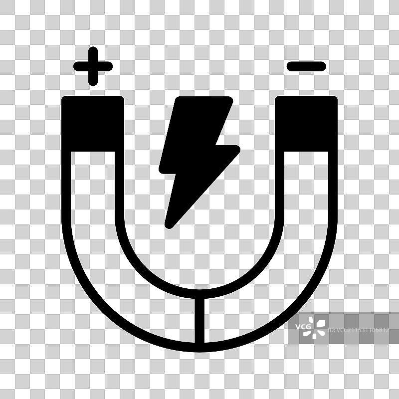 平面风格的物理磁铁图标，可缩放的图片素材