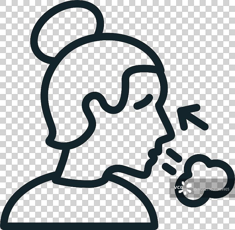 咳嗽传播病毒的女性轮廓图标生病图片素材