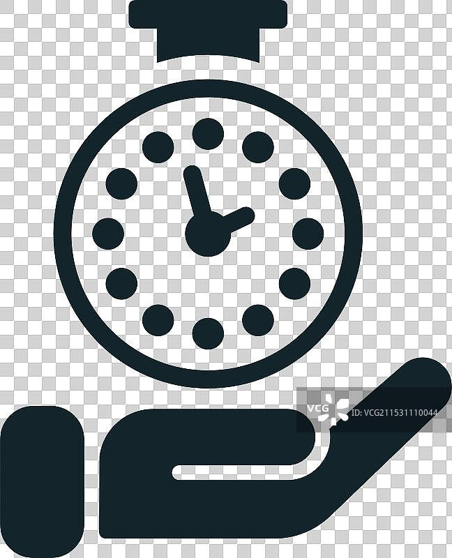 商人手持时钟在天平上称量时间图片素材