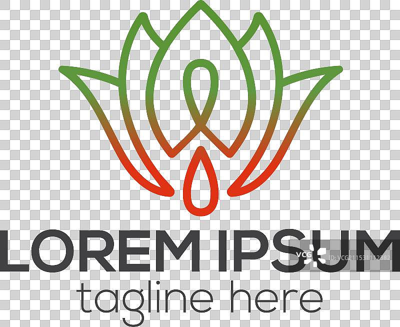 火焰百合或火百合花卉标志图片素材