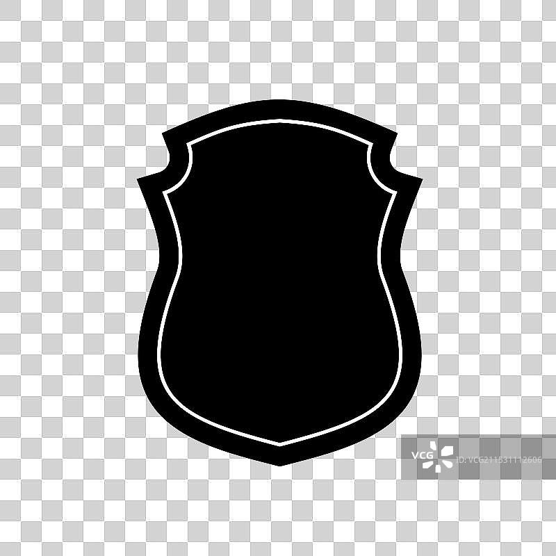 黑色剪影盾形框架标志图片素材