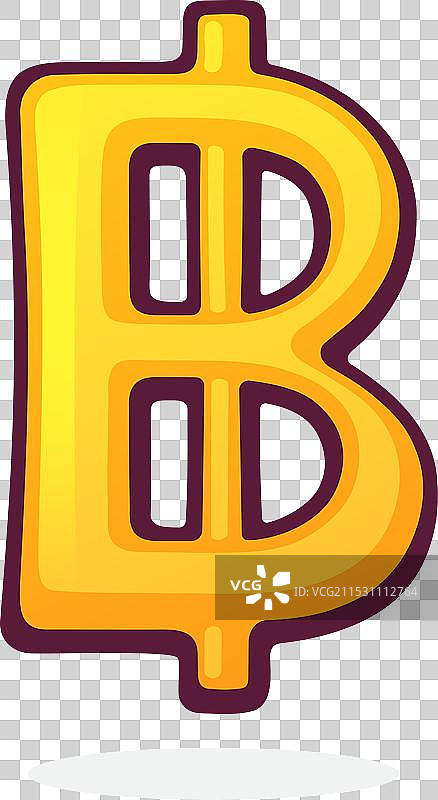 泰国货币符号金色铢符号图片素材