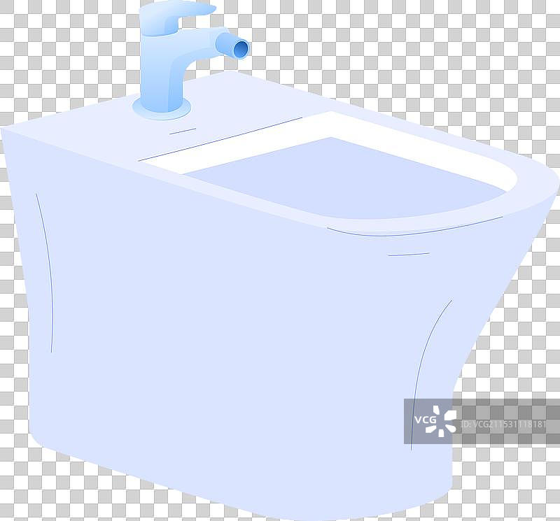 蓝色现代浴室洗手池与水龙头单色设计图片素材