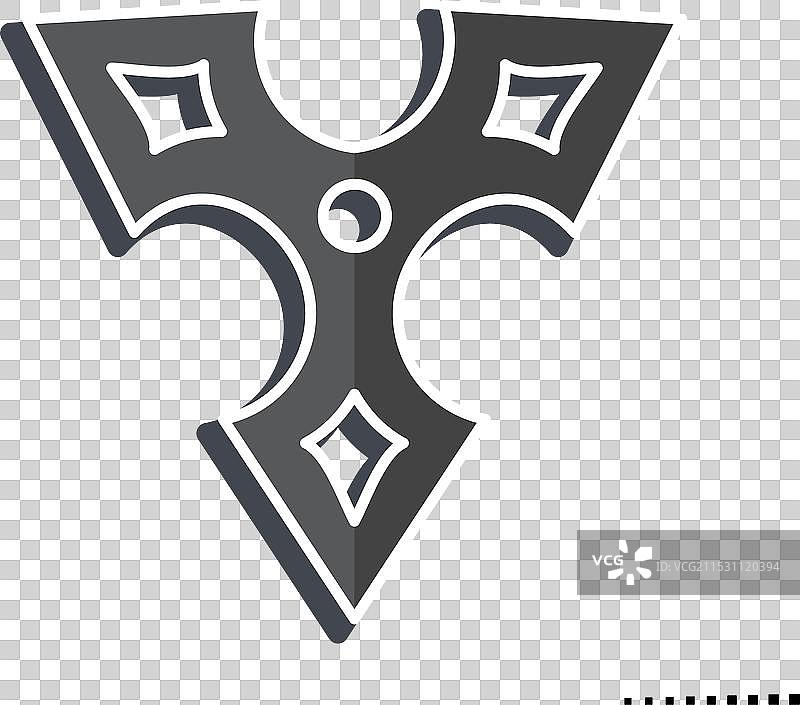 光泽的武器符号图标 - 手里剑图片素材