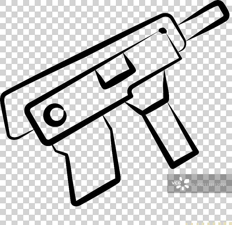 与武器符号相关的冲锋枪图标图片素材