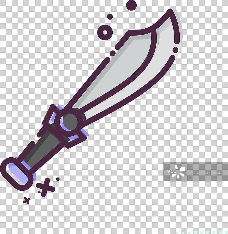 与武器相关的图标剑，MBE风格图片素材