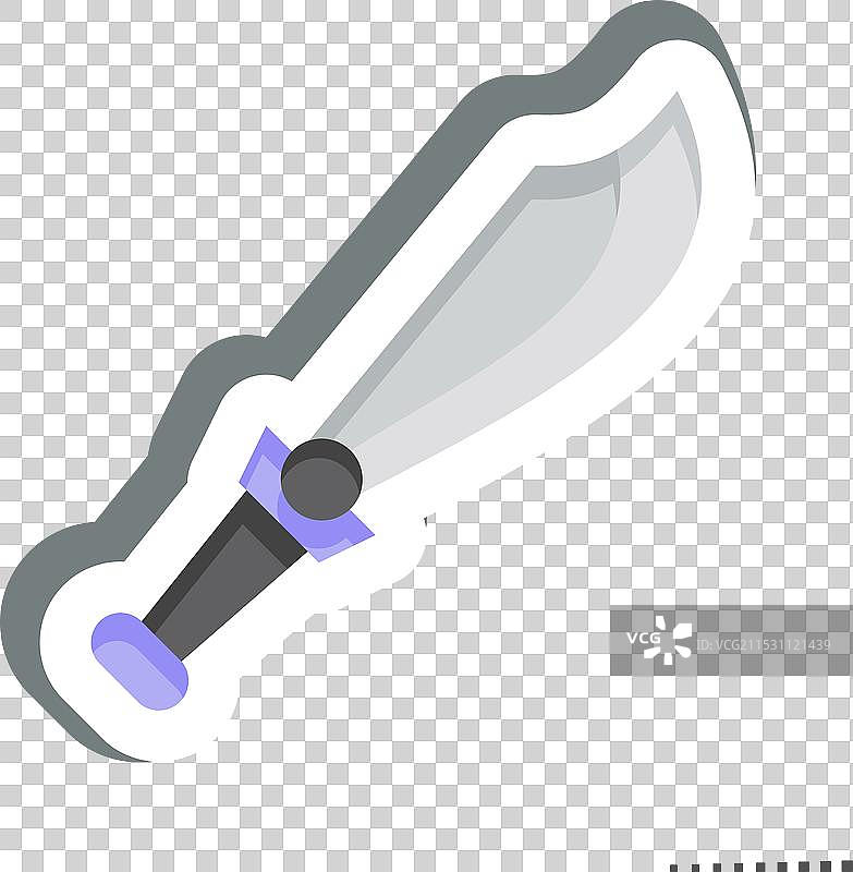 与武器相关的简单剑贴纸图片素材