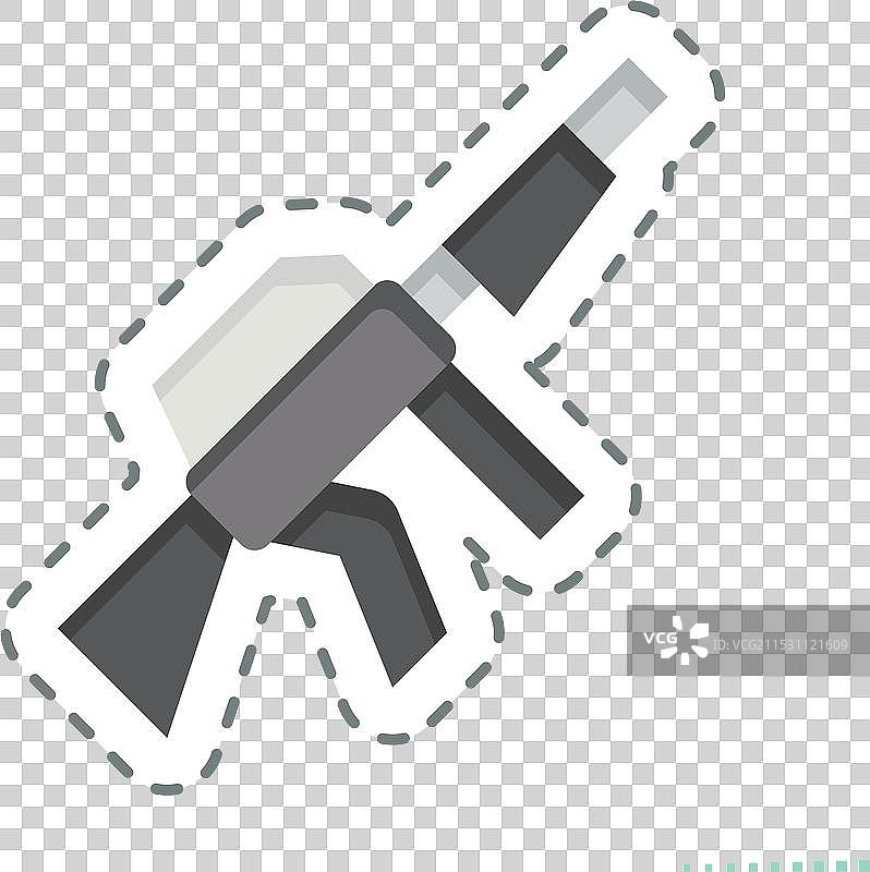 与武器相关的狙击步枪贴纸线条图案图片素材