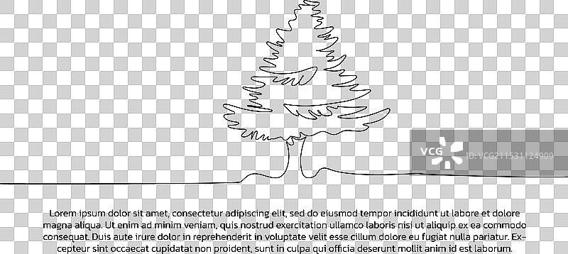 连续线条设计的松树风景图片素材