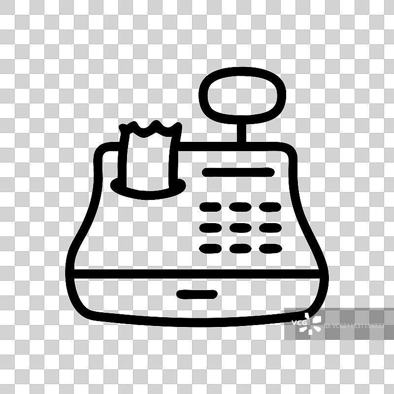 收银机轮廓图标与手图片素材