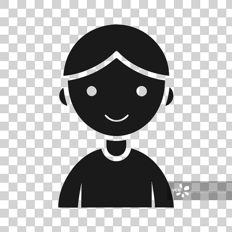 穿着扣子衬衫的快乐男孩图标图片素材