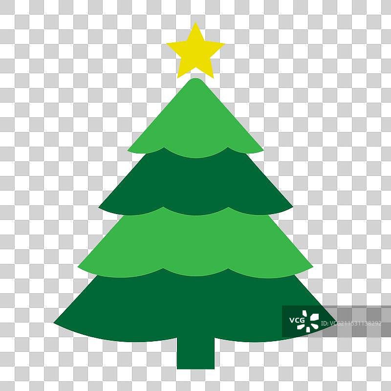 圣诞树带有波浪形树枝的图标图片素材