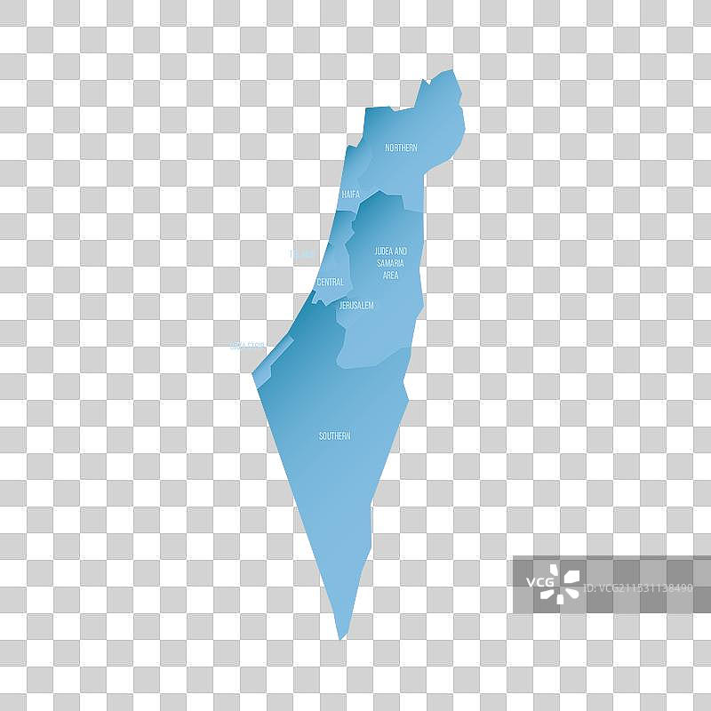 以色列行政区划政治地图图片素材