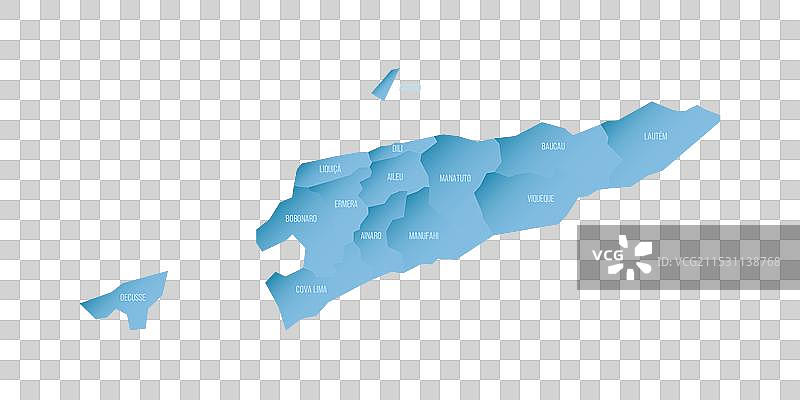 东帝汶行政区划政治地图图片素材