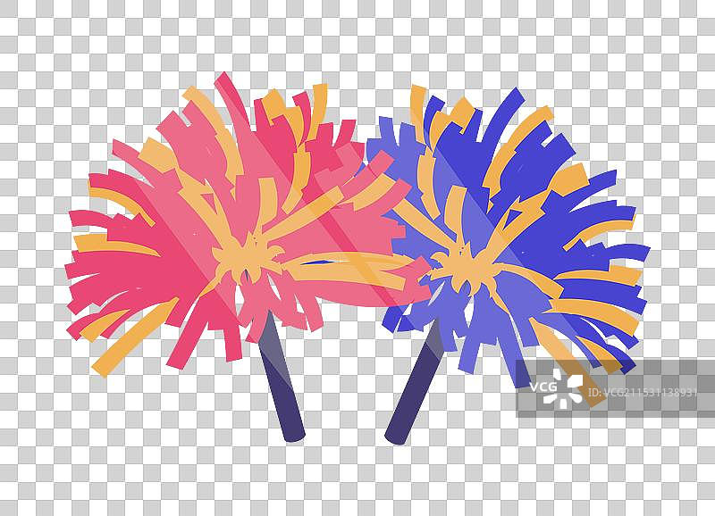 两个色彩斑斓的拉拉队球图片素材