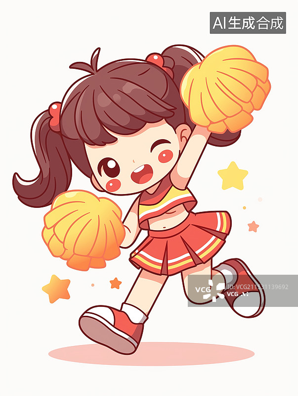 【AI数字艺术】啦啦队跳舞的女孩图片素材