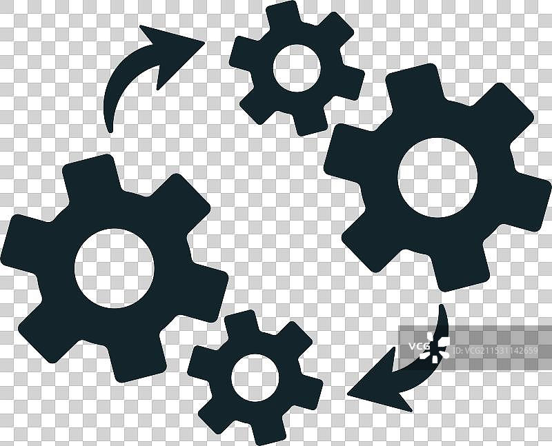 团队合作概念，齿轮相互连接图片素材