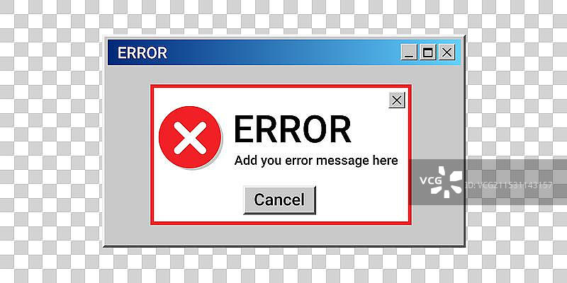 计算机上的系统错误屏幕消息与图标图片素材