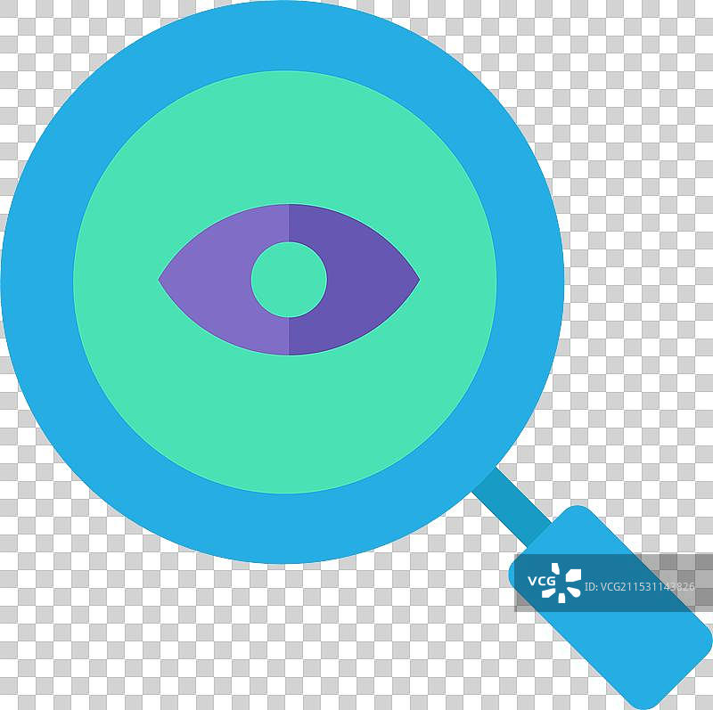 带有眼睛图标的放大镜商业元素图片素材