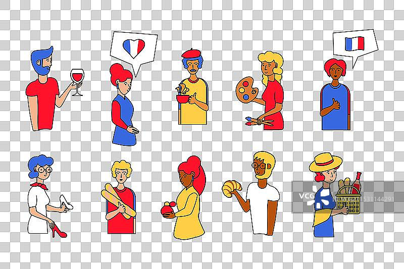 传统法国生活方式与人物图片素材