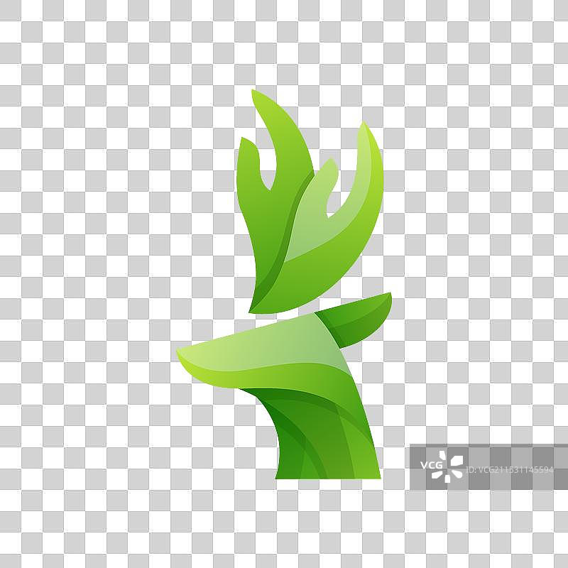 鹿手抽象渐变标志设计图片素材